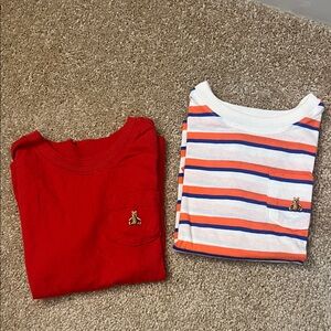 Baby Gap Brannan’s Favorites 100% cotton bear embroidered Red and Striped Shirts
